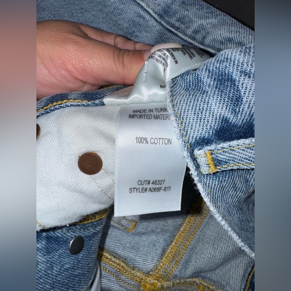 AGOLDE Quinn High-Rise Frayed Denim Jean Mini Skirt NWT - Picture 9 of 11